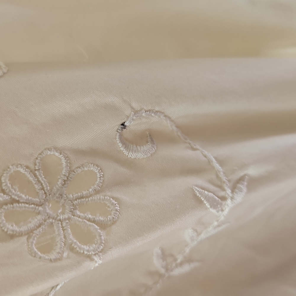 Victorian Style Cream Embroidered Designer Silk Women’s Doen Ethel Cain Style - Picture 8 of 11